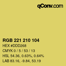 カラーコード: RGB 221 210 104 | qconv.com