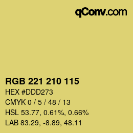 Color code: RGB 221 210 115 | qconv.com