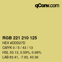 Color code: RGB 221 210 125 | qconv.com