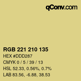 Color code: RGB 221 210 135 | qconv.com