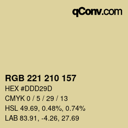 Color code: RGB 221 210 157 | qconv.com