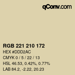 Color code: RGB 221 210 172 | qconv.com