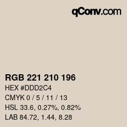 カラーコード: RGB 221 210 196 | qconv.com