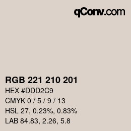 Color code: RGB 221 210 201 | qconv.com