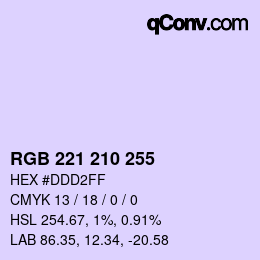 カラーコード: RGB 221 210 255 | qconv.com
