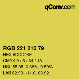 Color code: RGB 221 210 79 | qconv.com