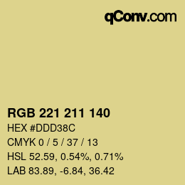 Color code: RGB 221 211 140 | qconv.com