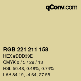 カラーコード: RGB 221 211 158 | qconv.com