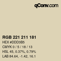 Farbcode: RGB 221 211 181 | qconv.com