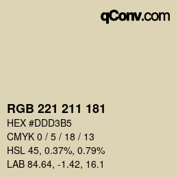 颜色代码: RGB 221 211 181 | qconv.com