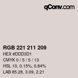 Color code: RGB 221 211 209 | qconv.com