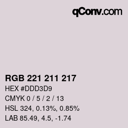 Color code: RGB 221 211 217 | qconv.com