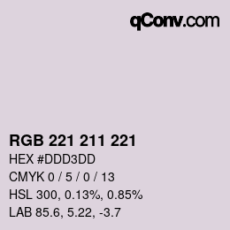 Color code: RGB 221 211 221 | qconv.com