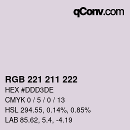 Color code: RGB 221 211 222 | qconv.com