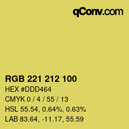 Código de color: RGB 221 212 100 | qconv.com
