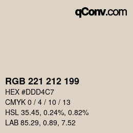 カラーコード: RGB 221 212 199 | qconv.com