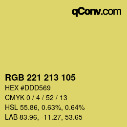 カラーコード: RGB 221 213 105 | qconv.com