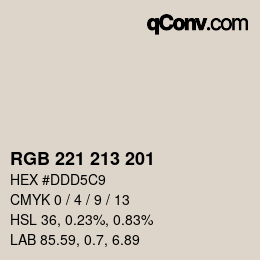 カラーコード: RGB 221 213 201 | qconv.com
