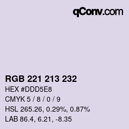 カラーコード: RGB 221 213 232 | qconv.com