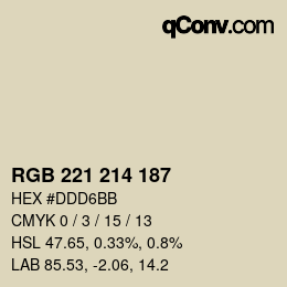 颜色代码: RGB 221 214 187 | qconv.com