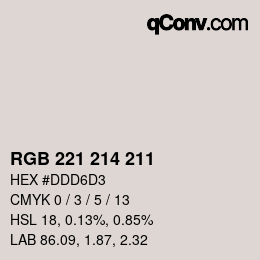 Color code: RGB 221 214 211 | qconv.com