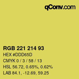 Color code: RGB 221 214 93 | qconv.com