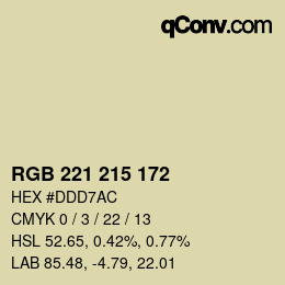 Color code: RGB 221 215 172 | qconv.com