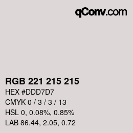 Code couleur: RGB 221 215 215 | qconv.com