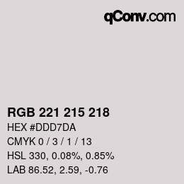 Color code: RGB 221 215 218 | qconv.com