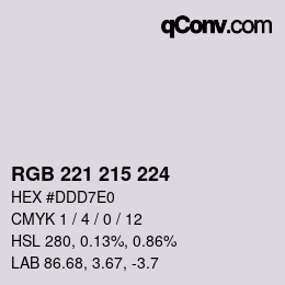 Farbcode: RGB 221 215 224 | qconv.com
