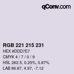 Farbcode: RGB 221 215 231 | qconv.com