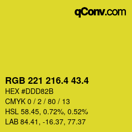 カラーコード: RGB 221 216.4 43.4 | qconv.com