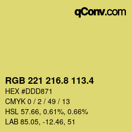 カラーコード: RGB 221 216.8 113.4 | qconv.com
