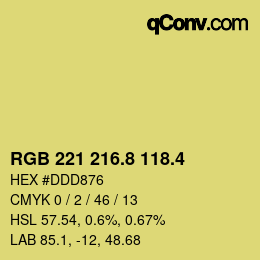 カラーコード: RGB 221 216.8 118.4 | qconv.com