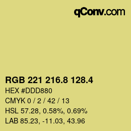 カラーコード: RGB 221 216.8 128.4 | qconv.com