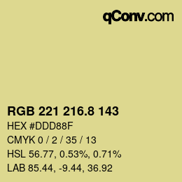 Color code: RGB 221 216.8 143 | qconv.com