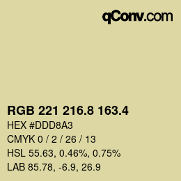 カラーコード: RGB 221 216.8 163.4 | qconv.com