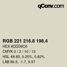 カラーコード: RGB 221 216.8 198.4 | qconv.com