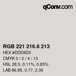 カラーコード: RGB 221 216.8 213 | qconv.com