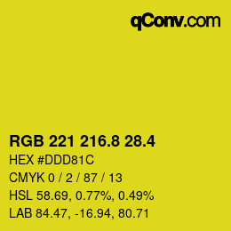 カラーコード: RGB 221 216.8 28.4 | qconv.com