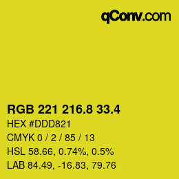 カラーコード: RGB 221 216.8 33.4 | qconv.com