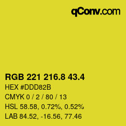 カラーコード: RGB 221 216.8 43.4 | qconv.com