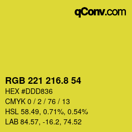 カラーコード: RGB 221 216.8 54 | qconv.com
