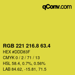 カラーコード: RGB 221 216.8 63.4 | qconv.com