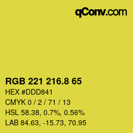 カラーコード: RGB 221 216.8 65 | qconv.com