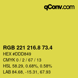 カラーコード: RGB 221 216.8 73.4 | qconv.com