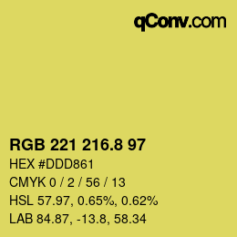 カラーコード: RGB 221 216.8 97 | qconv.com