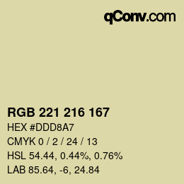 Color code: RGB 221 216 167 | qconv.com