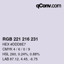 Farbcode: RGB 221 216 231 | qconv.com