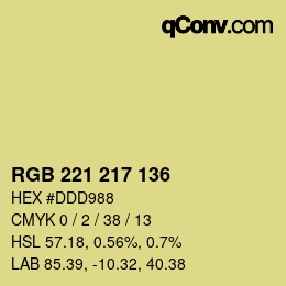 カラーコード: RGB 221 217 136 | qconv.com